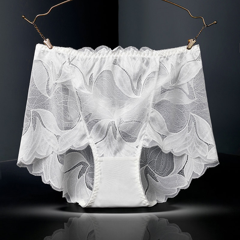 Yumei 222 sexy encaje Mediados de cintura alta ropa interior de algodón hueco de las mujeres más tamaño 200kg calzoncillos