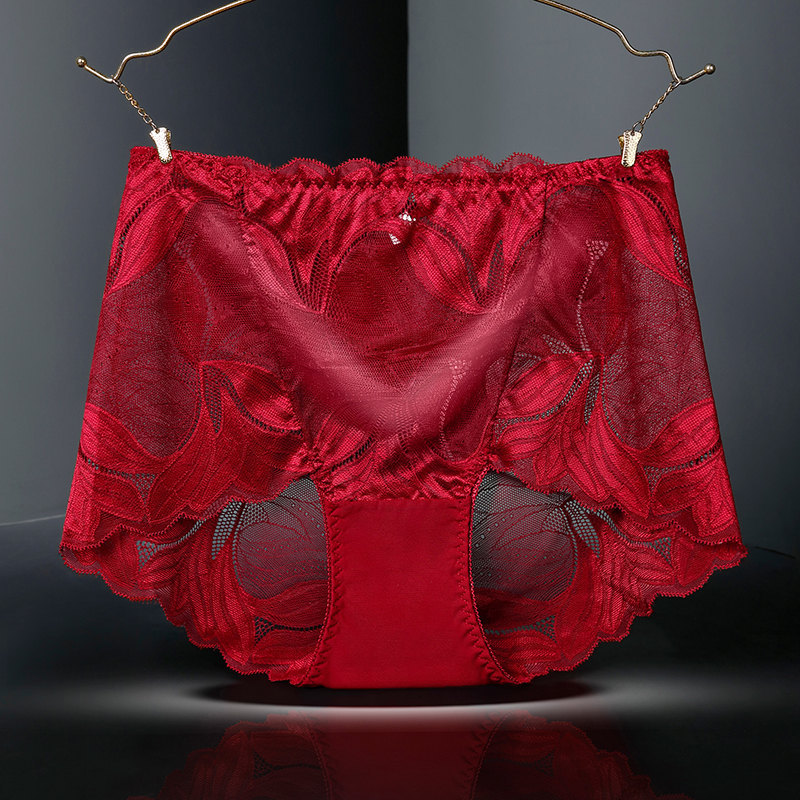 Yumei 222 sexy encaje Mediados de cintura alta ropa interior de algodón hueco de las mujeres más tamaño 200kg calzoncillos