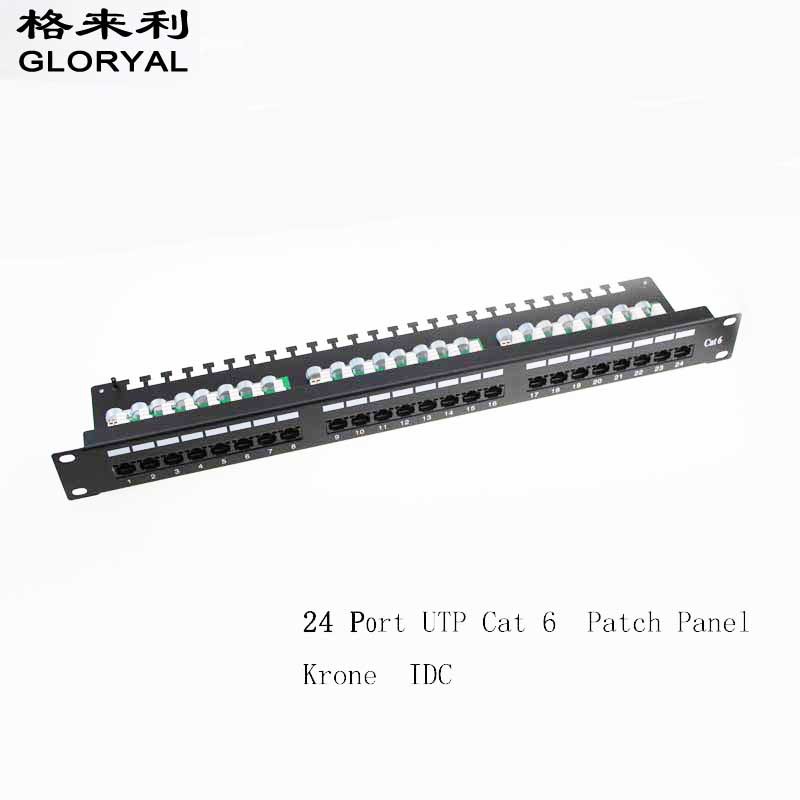 24口UTP6类配线架 1U24口Cat.6网络配线架