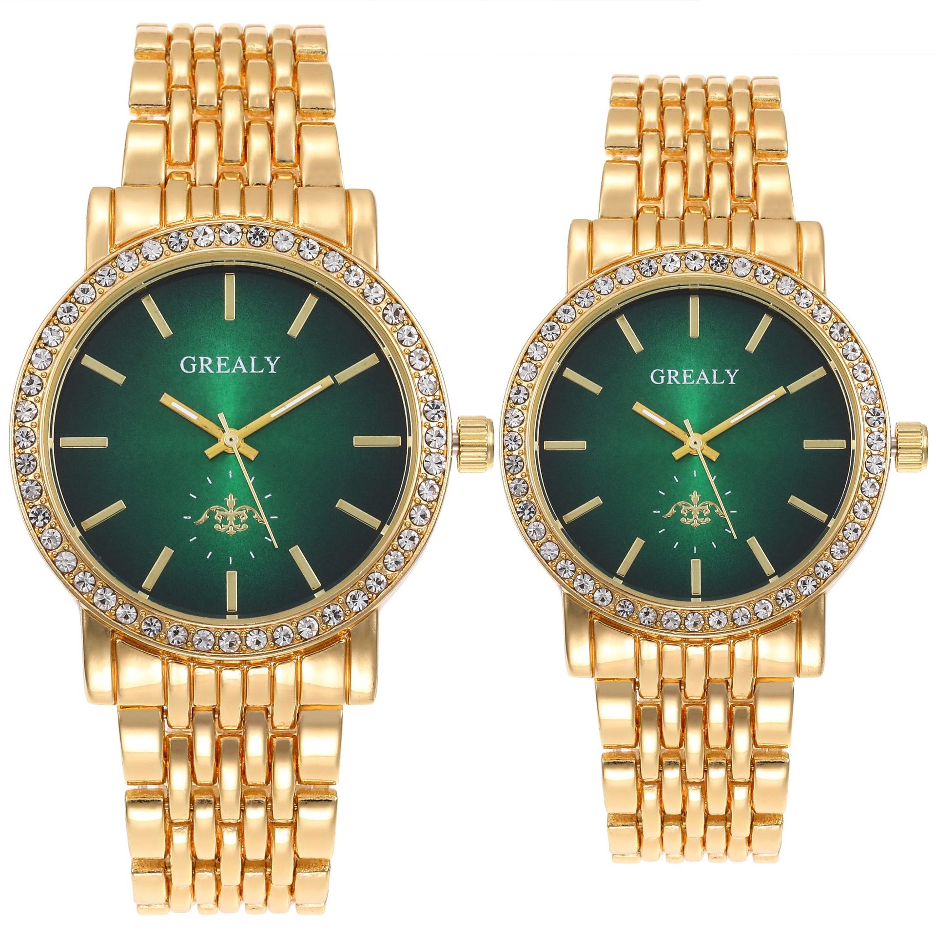 Cross-Border Popular High-End Fashion Steel Band with Diamonds for Men and Women Couples Simple Scale Rhinestone Quartz Gift Watch