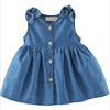 Summer soft denim dress girl's sleevless, 2022 collection, Korean style, children's clothing