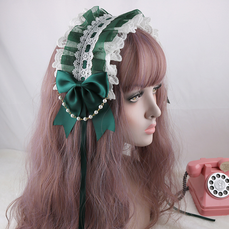 日本の柔らかい妹の白いレースの頭飾りlolitaの甘いものを郵送します。