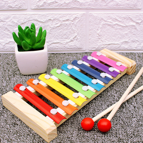 Baby hand-knocking wooden music toy for 8-month-old baby to play the eight-note xylophone for 1-2-3 years old