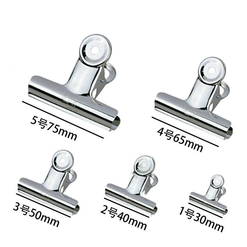 Weian Brand Clips 30 40 60 75mm Metal Clips Round Ticket Clips Document Round Head Clips