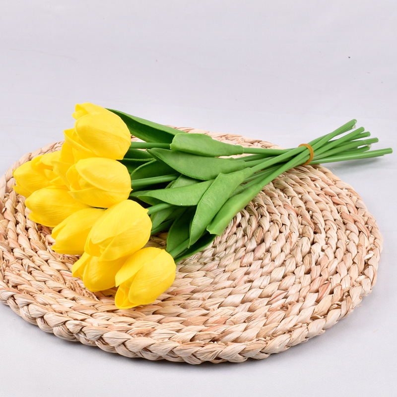 Mini PU Tulipán flor artificial ramo de la boda flor artificial decoración del hogar fotografía transfronteriza flor artificial al por mayor