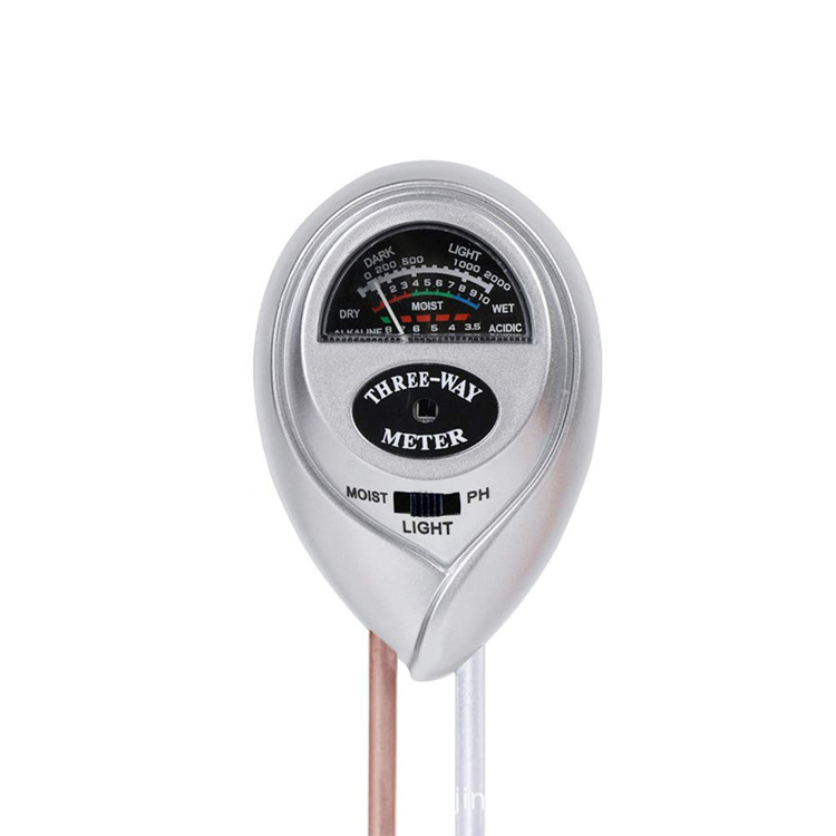 土壤酸碱度检测仪三合一圆头泥土养分园艺探测试仪花盆栽ph湿度计