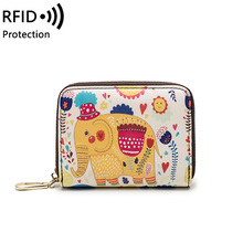 跨境RFID防盗刷卡包女 防消磁小巧零钱包女 韩国卡通可爱风琴卡包