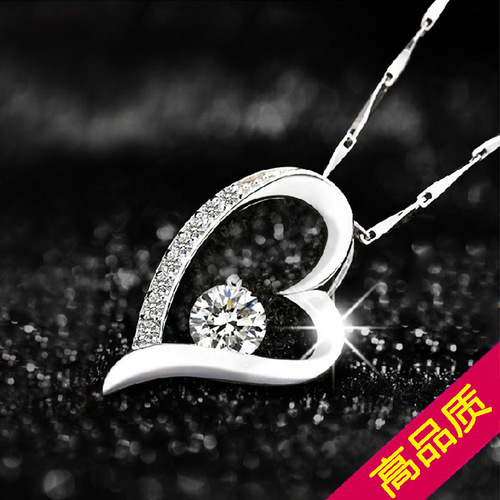 Tmall cross-border Internet celebrity pendant fashion women's silver-plated pendant wholesale forever heart love necklace pendant