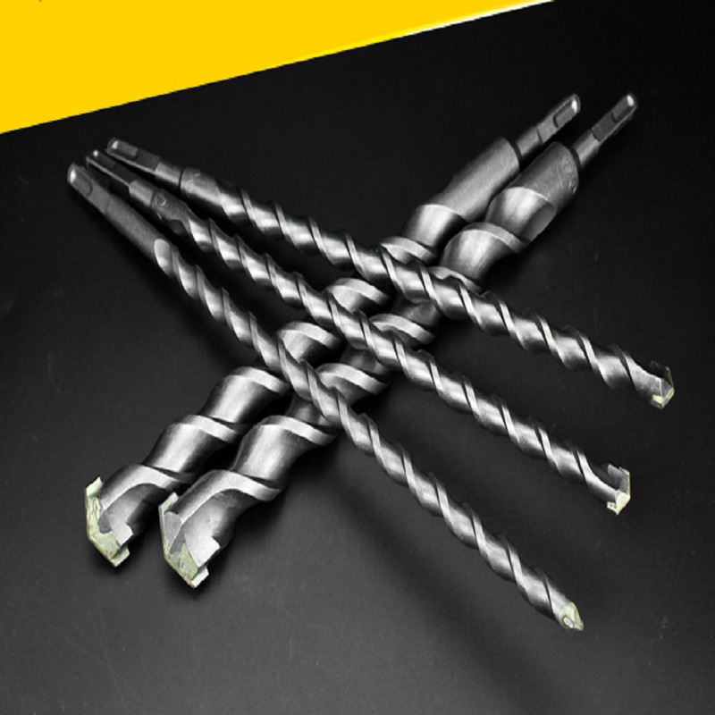 电锤钻头加长穿墙圆柄两坑两槽冲击钻头方柄四坑混凝土水泥开孔钻