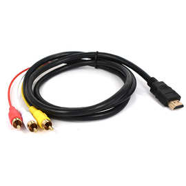 HDMI转AV HDMI转3RCA红黄白色差线  音频视频线 HDMI TO 3RCA