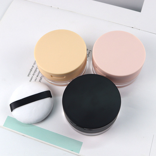 20g portable elastic mesh loose powder box, makeup setting powder box with mirror, honey powder refill box, empty box, free loose powder puff