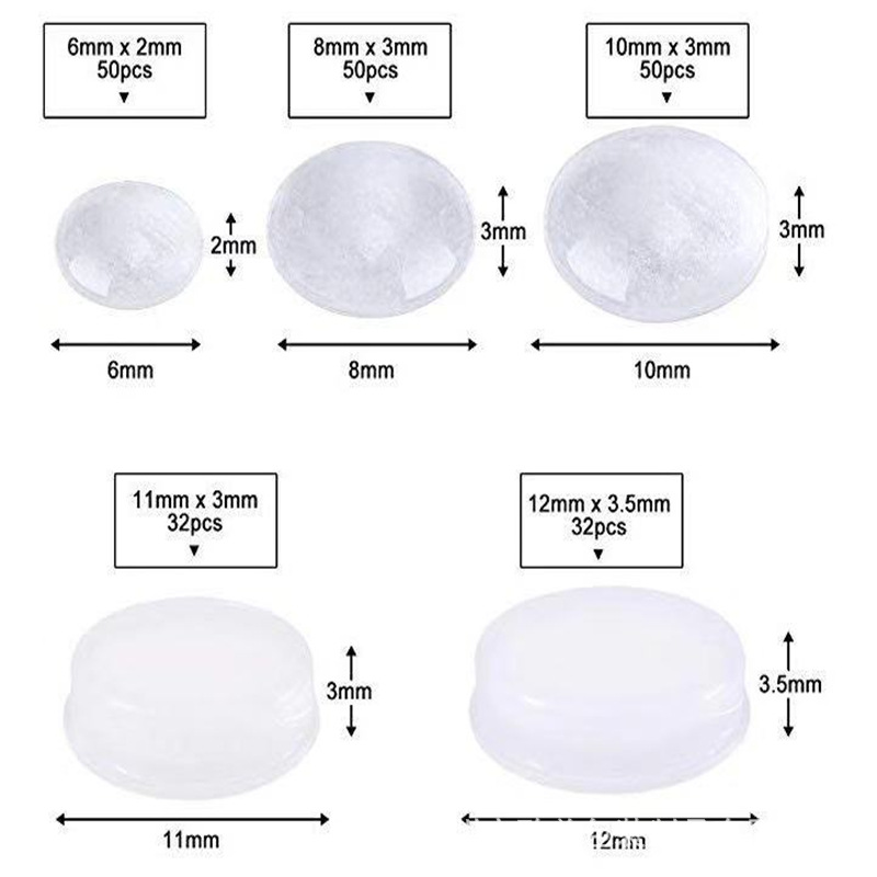 现货背胶透明玻璃硅胶垫透明半球形硅胶垫防撞硅胶粒自粘硅胶垫