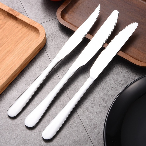 1010 series stainless steel spoon 304 Western steak knife, fork and spoon gift set hotel tableware long handle ice spoon