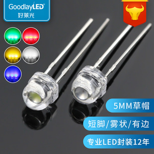 F5/5mm��ñ����͹�˥���_͸�����O�ܰ׼t�{�G�S��ֱ��LED����