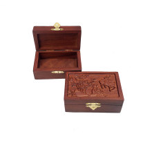 花梨木复古珠宝盒铜扣家用实木首饰盒木质中式饰品贵重物品收纳盒