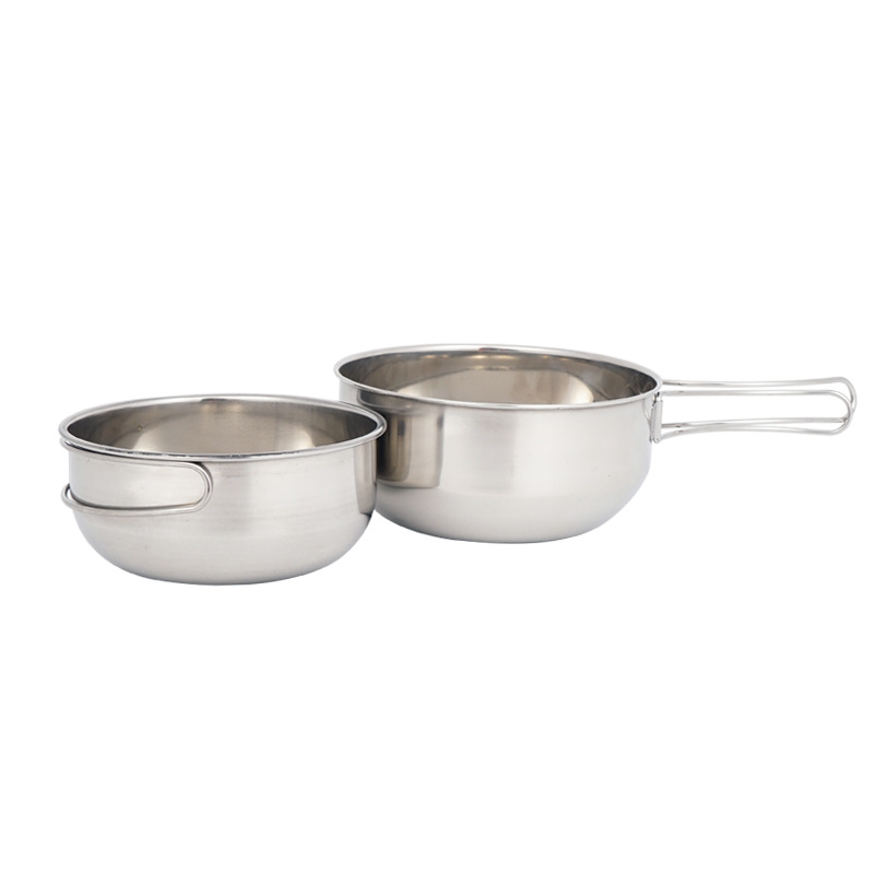 Al Aire Libre 304 plegable de acero inoxidable tazón 500ml camping portátil multi-funcional picnic set Tazón utensilios de cocina taza de escalada vajilla