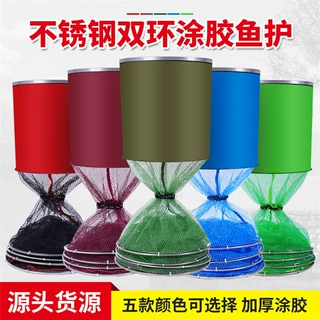 不锈钢双圈渔护鱼网涂胶防挂万向定位渔户 鱼护网 黑坑双环鱼护