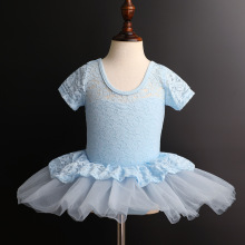 厂家批发芭蕾舞裙女童练功服演出服春夏短袖连体儿童舞蹈服纱裙装