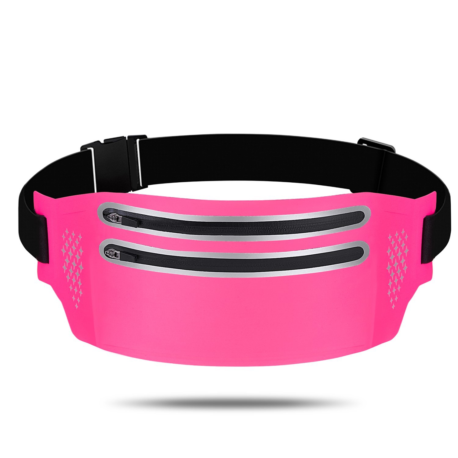 Directo de fábrica a prueba de agua Lycra ajustado ultra-Delgado bolso de la cintura voltaje al aire libre doble cremallera deportes corriendo teléfono móvil bolso de la cintura