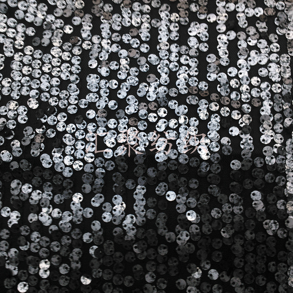 亮片绣 电脑绣花 满版金片绣 5mm珠片绣