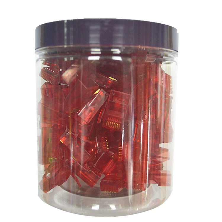 5 типов головы цвета вставки меди кристаллической головки 100 RJ45CAT5 кабеля сети кристаллической головки сети кристаллической