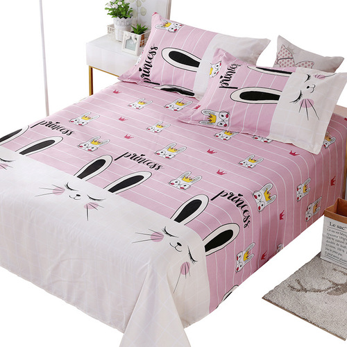 Student dormitory bed sheet single piece washed cotton double 1.8m kang sheet 1.5m single bed female bunk bed sheet ins