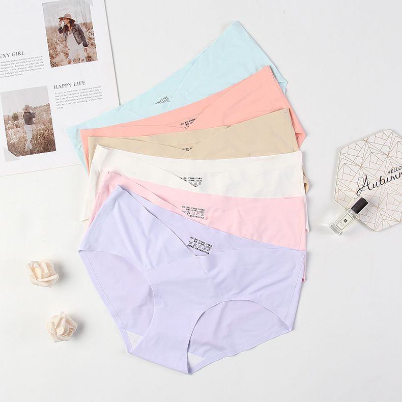 Ropa interior de triángulo de soporte de vientre sin costuras en forma de V para Embarazo y Parto Ropa interior de cintura baja de una pieza al por mayor de fábrica para mujeres embarazadas