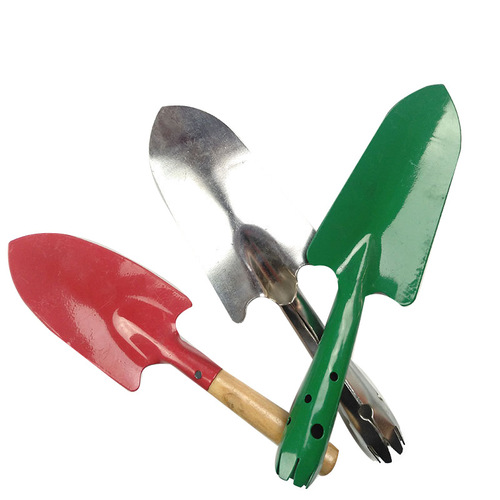 Boli manufacturer wholesale garden agricultural tools wooden handle small flower shovel stainless steel iron handle integrated children's flower shovel