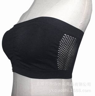 One-piece back hollow tube top bra double-layer base beauty back wrapped chest with chest pad without steel ring