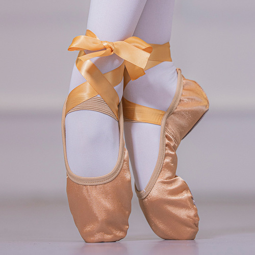 Satin ribbon dance shoes for adults and children, soft-soled women's yoga shoes, belly ballet shoes, cat claw shoes