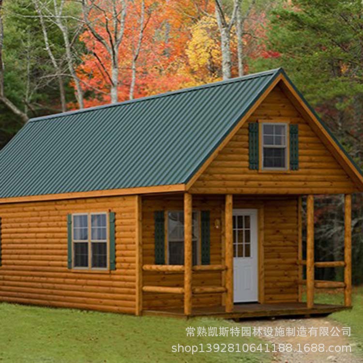 专业安装小木屋木房子木别墅碳化木移动小木屋休闲木屋农庄
