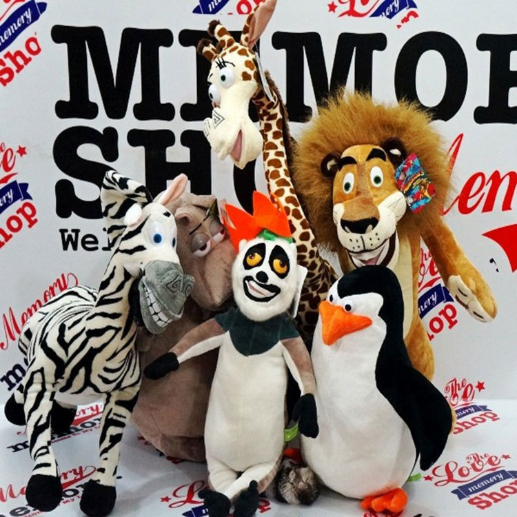 Wholesale Madagascar plush toy doll full set giraffe horse lion hippo lemur Penguin Wholesale Madagascar plush toy doll full set giraffe horse lion hippo lemur Penguin