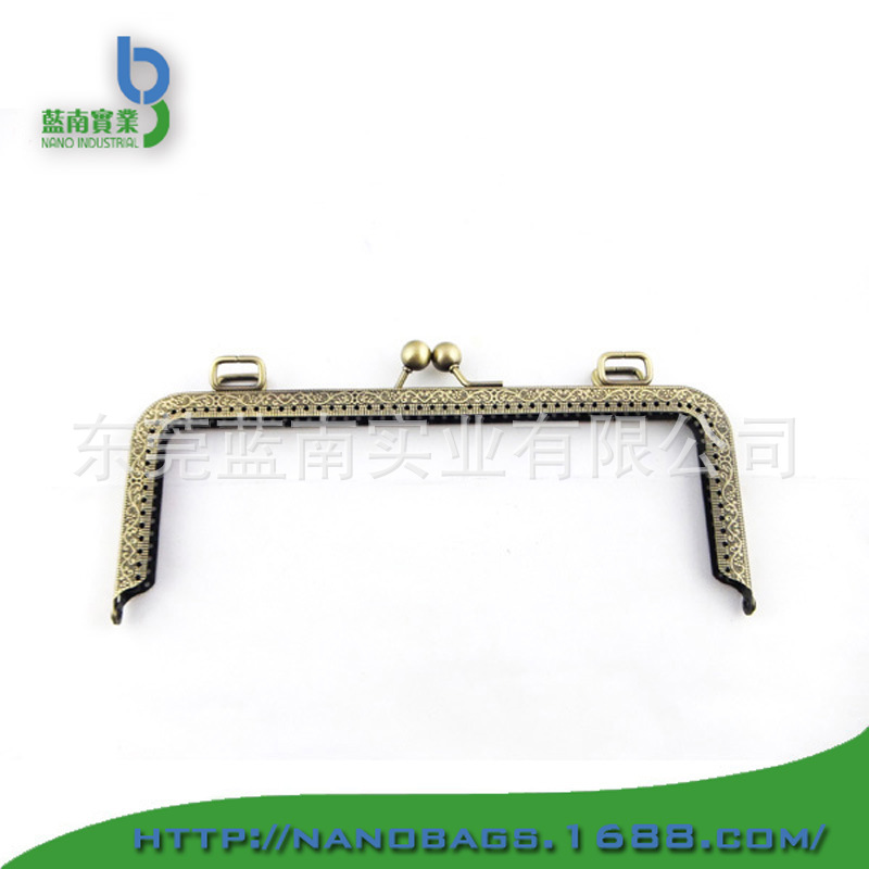 厂家生产 9寸半古铜DIY专用圆角针孔平坑铰 ，铰身压花带4个方扣