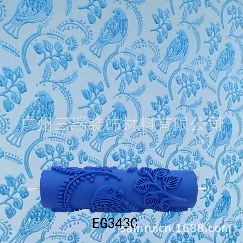 7 pulgadas rodillo de impresión herramienta arte pintura pared moleteado líquido papel pintado rodillo de impresión pintura rodillo moleteado rodillo