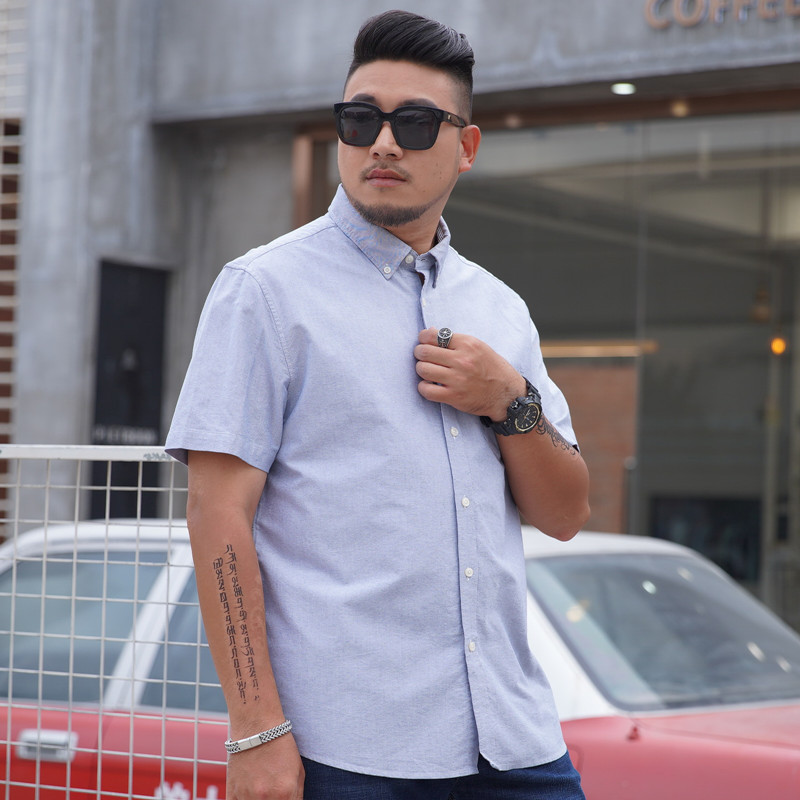 Pioneer Wolf plus size Men's Short-sleeved Shirt Business Casual Multi-color All-match Oxford Short-sleeved Shirt Plus Size Pioneer Wolf plus size Men's Short-sleeved Shirt Business Casual Multi-color All-match Oxford Short-sleeved Shirt Plus Size