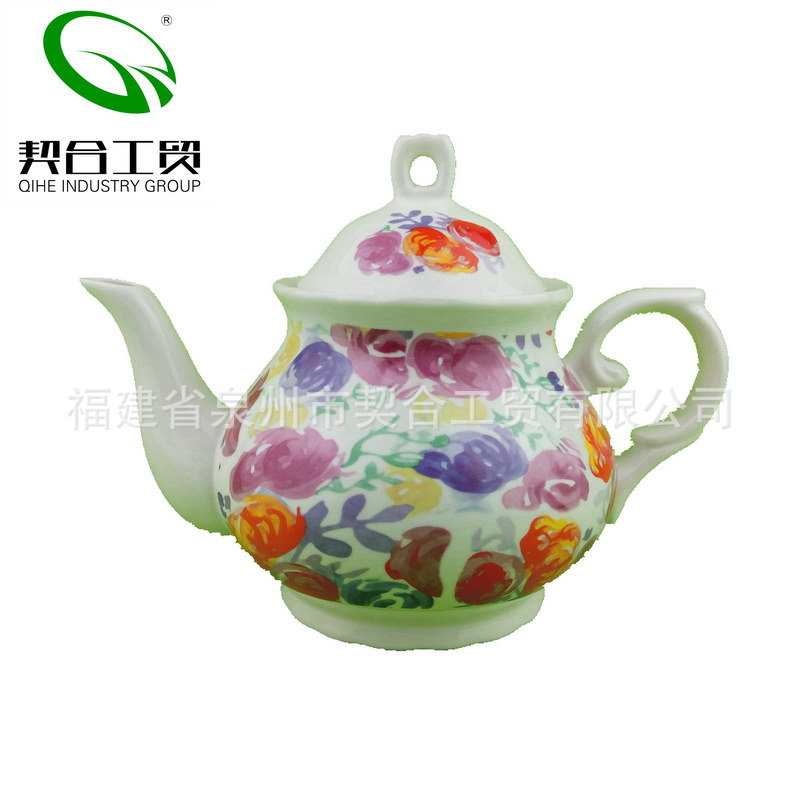 Cerámica calcomanías Madre y madre olla una taza una olla sola olla juego de té traje blanco porcelana apilados olla con filtro flor tetera