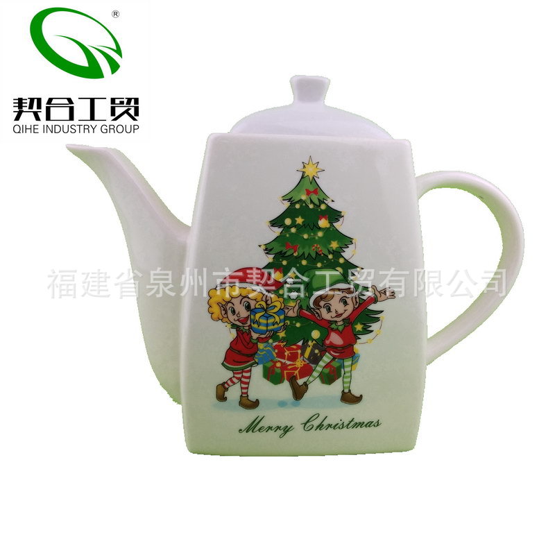 Cerámica calcomanías Madre y madre olla una taza una olla sola olla juego de té traje blanco porcelana apilados olla con filtro flor tetera