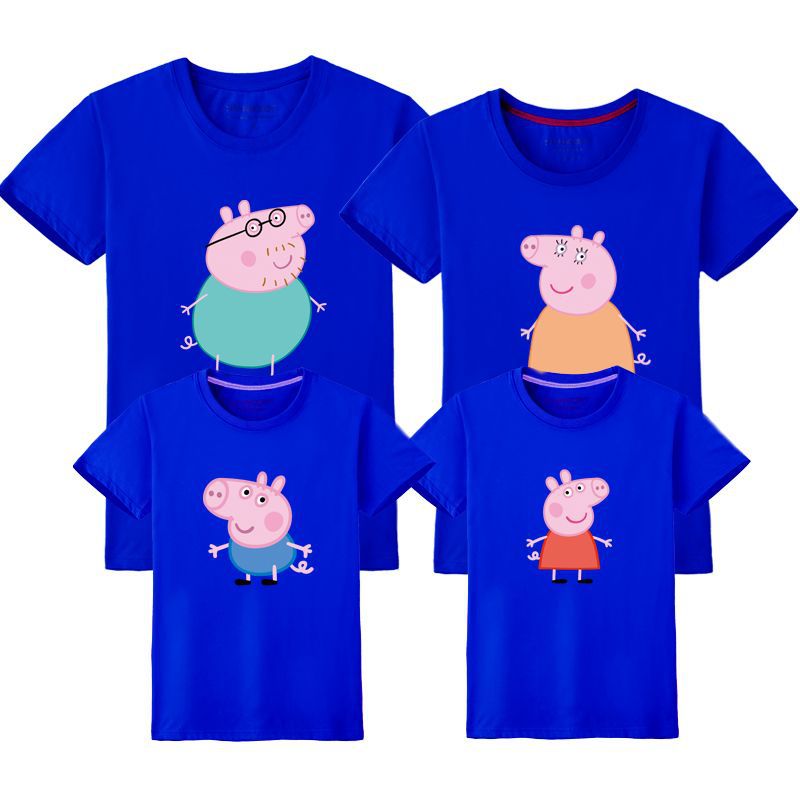 Verano de manga corta de tres piezas de algodón ropa para niños pareja padre-hijo cuello redondo hombres y mujeres media manga camiseta ropa de grupo