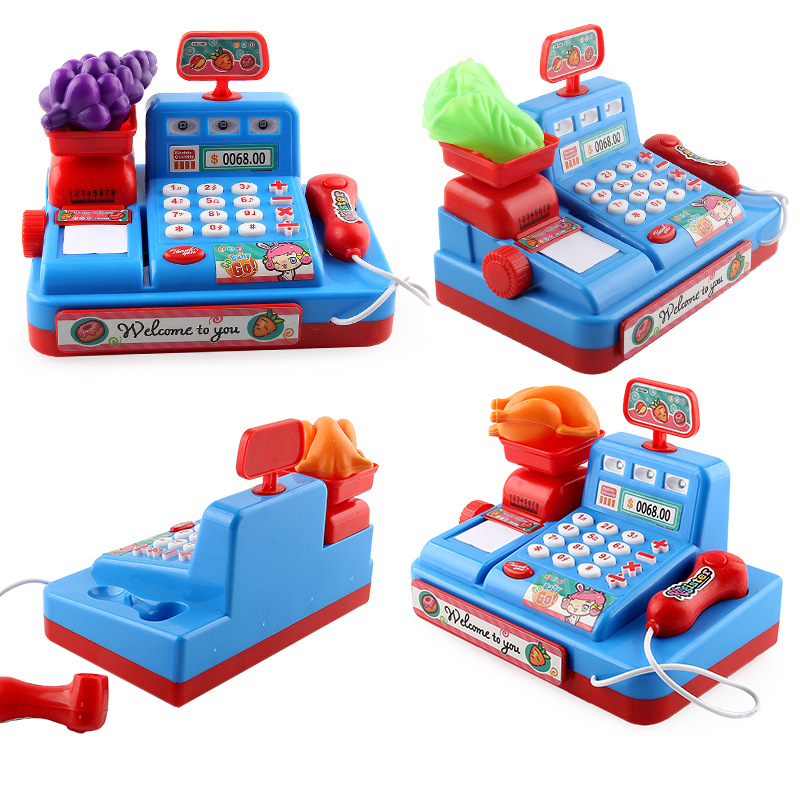 Girl Play House supermercado caja registradora juguete música ligera juego de rol caja registradora padre-hijo regalo de cumpleaños