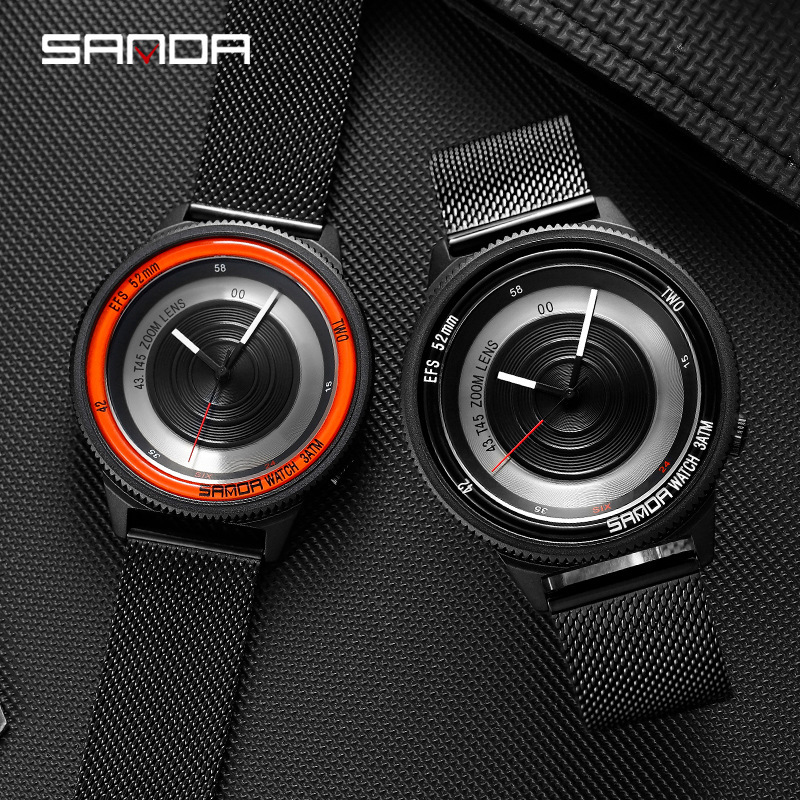 三达手表摄影师车轮系列男士石英表炫酷韩版腕表1041跨境热销款