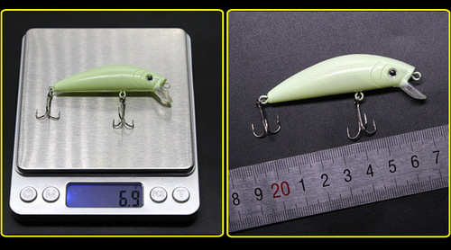 Floating round head minnow bait 7cm8g bionic lure bait hard bait luminous fake bait cocked mouth quail bait night fishing gear