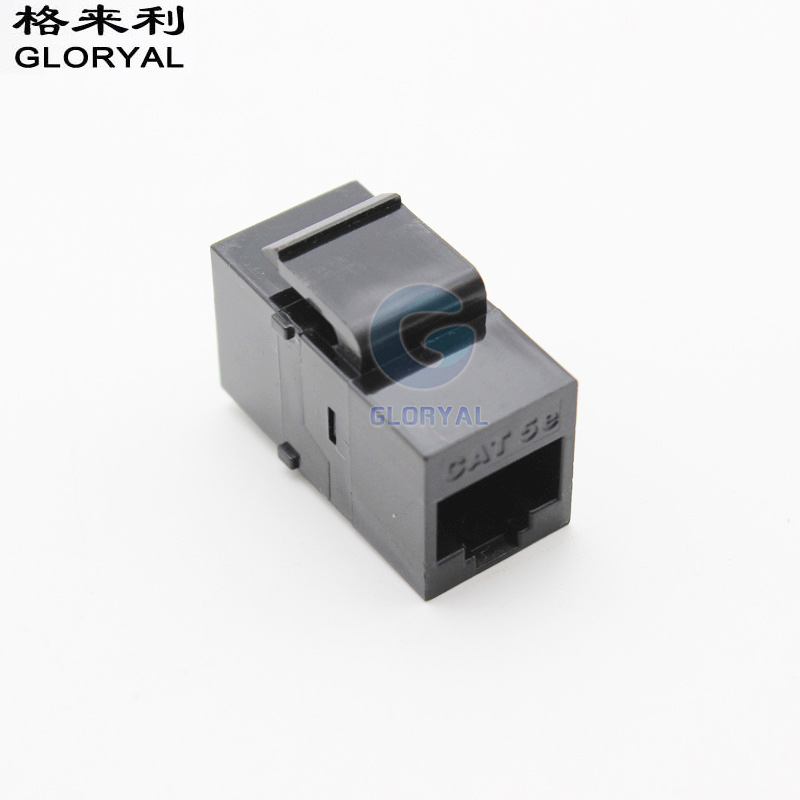 Black category 5e Network Information Straight-through Module RJ45 cat5e5 Network Cable Connector Information Module