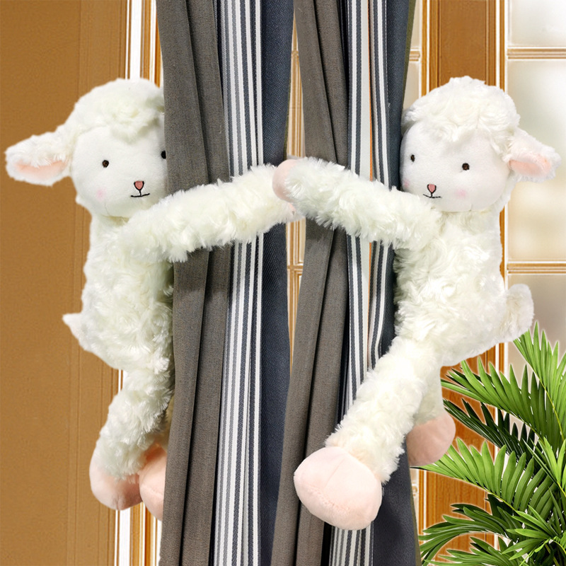 Manufacturers cross-border hot selling ins with small sheep doll curtain buckle creative cartoon strap American sheep sheep Manufacturers cross-border hot selling ins with small sheep doll curtain buckle creative cartoon strap American sheep sheep