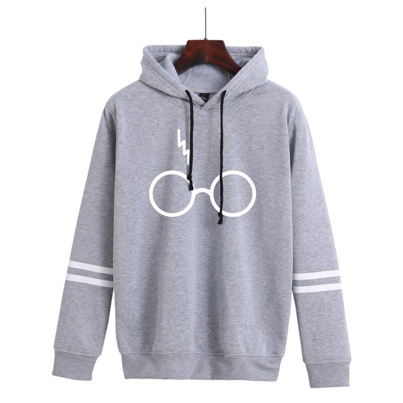 wish Amazon Harry Potter Lightning Glasses Printed Parallel Bars Hooded Sweatshirt Hooded Couple Student Top