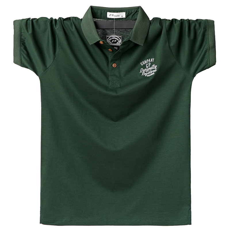 Camiseta de manga corta con solapa de talla grande, polo de manga corta holgado, camiseta de algodón mercerizado de media manga 5169 código secreto PDD TikTok transfronterizo