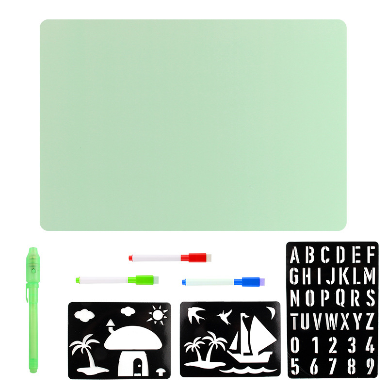 Tablero de escritura mágico para niños transfronterizos Libro fluorescente borrable Tablero de dibujo multifuncional dos en uno Tablero luminoso de graffiti luminoso