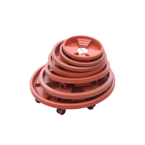 Thickened mobile breathable flower pot tray, trapezoidal universal wheel plastic flower pot water bottom bracket, flower pot base with wheels