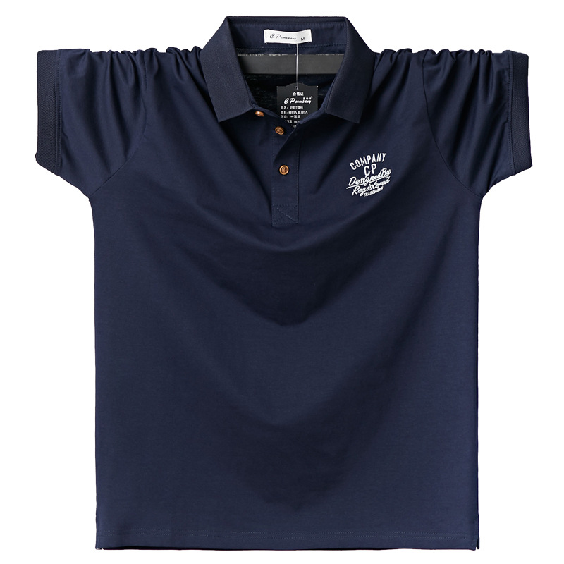 Camiseta de manga corta con solapa de talla grande, polo de manga corta holgado, camiseta de algodón mercerizado de media manga 5169 código secreto PDD TikTok transfronterizo