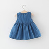 Summer soft denim dress girl's sleevless, 2022 collection, Korean style, children's clothing