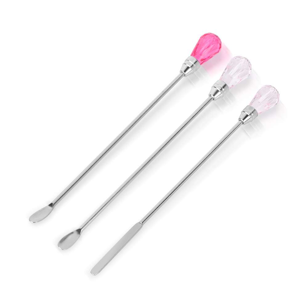 Drop shipping available for permanent makeup crystal mixing spoons, tattoo ink emulsion mixing sticks, and metal mixing powder spoons.